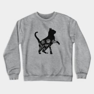 Floral Cat Crewneck Sweatshirt